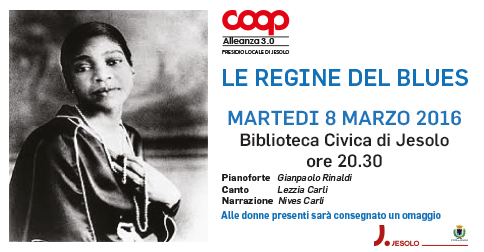 Martedì 8 marzo 2016 alle 20.30 nella Biblioteca Civica si svolge un concerto con il pianoforte di Giampaolo Rinaldi e con la voce di Lezzia Carli 