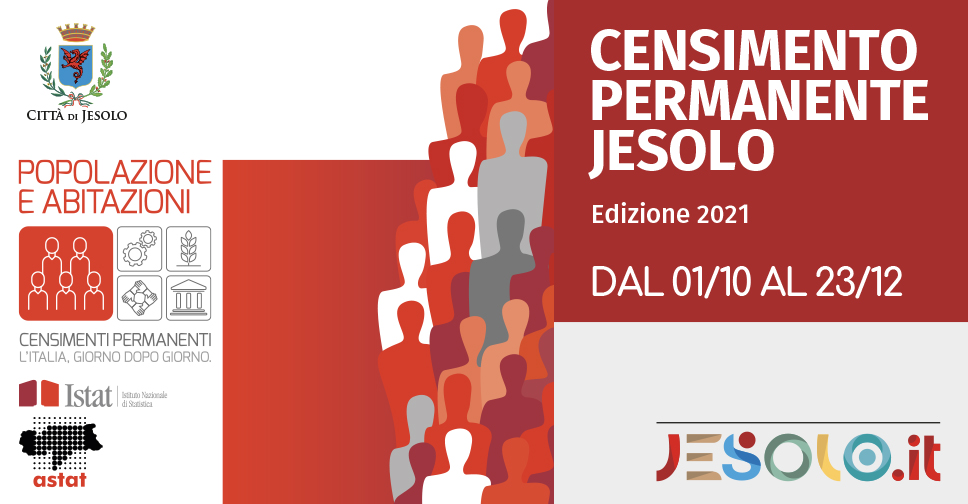 Censimento della popolazione anche a Jesolo 1 ottobre/23 dicembre 2021