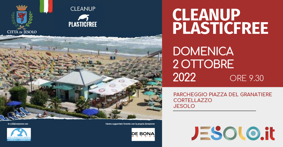 Evento di Clean Up organizzato dalla Onlus Plastic  Free a Jesolo il 2 ottobre 2022 spiaggia di Cortellazzo