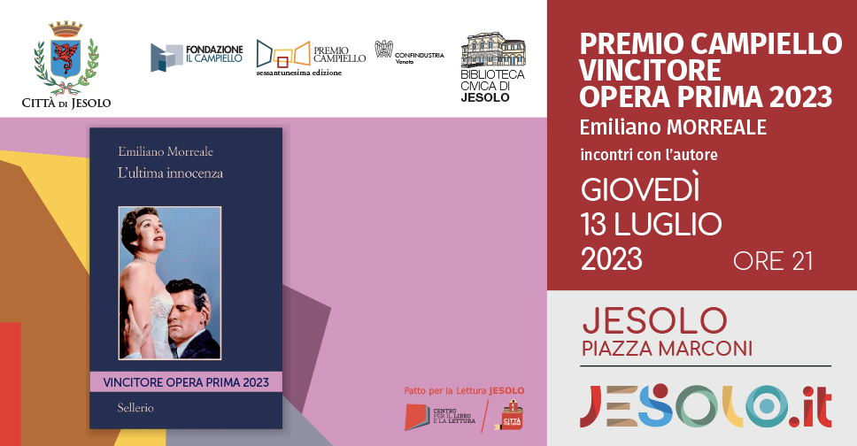 Premio Campiello Opera prima 2023: immagine di copertina " L'ultima innocenza" su sfondo colorato
