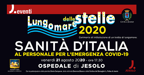 Il Lungomare delle stelle 2020 a Jesolo intitolato alla Sanità d'Italia