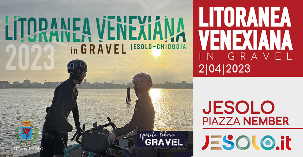 Litoranea venexiana in gravel - 2 aprile Jesolo: foto di due ciclisti al tramonto 