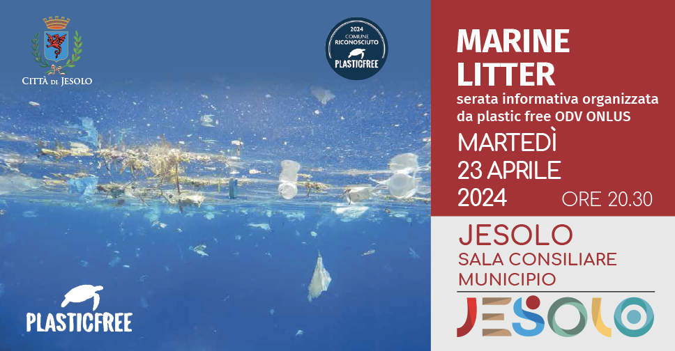 Serata informativa con plastic free martedì 23 aprile 2024 - immagine rifiuti in mare