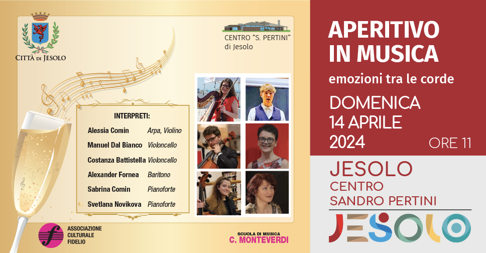 Aperitivo in musica al Centro Pertini di Jesolo domenica 14 aprile 2024 - foto e nome dei musicisti