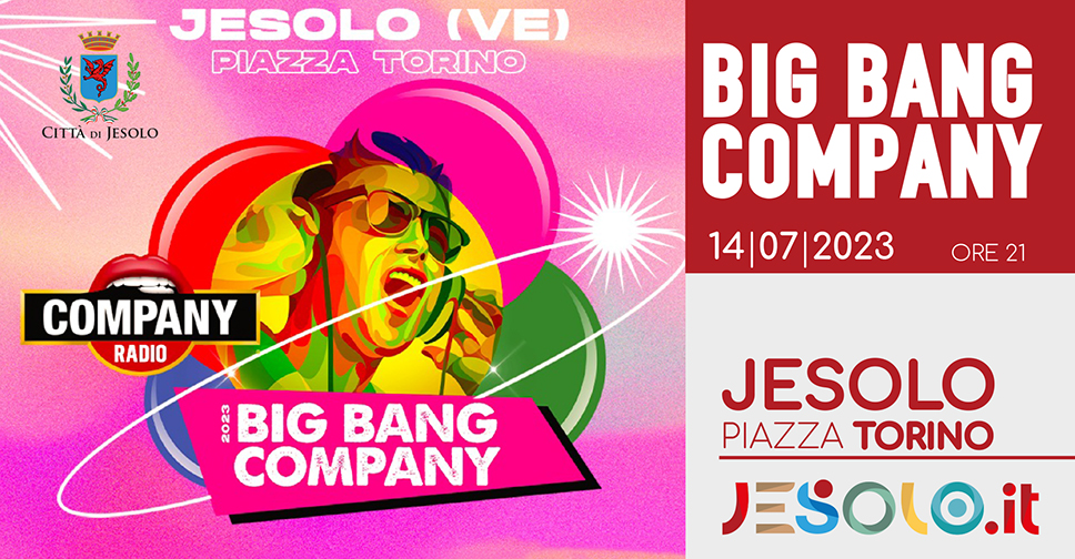 Big Bang Company Jesolo 14 luglio 2023. immagini con colori fluo di un volto con auricolari.
