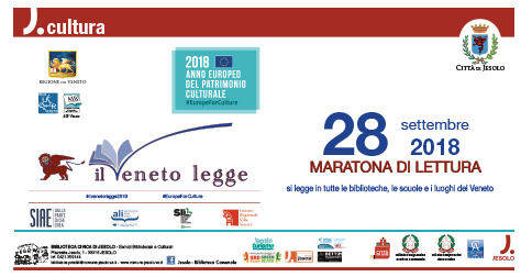 Il Veneto legge Maratona di lettura venerdì 28 settembre 2018 scuole, biblioteche, luoghi all'aperto