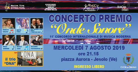 Concerto premio dell'11° Concorso internazionale di musica moderna Onde Sonore a Jesolo