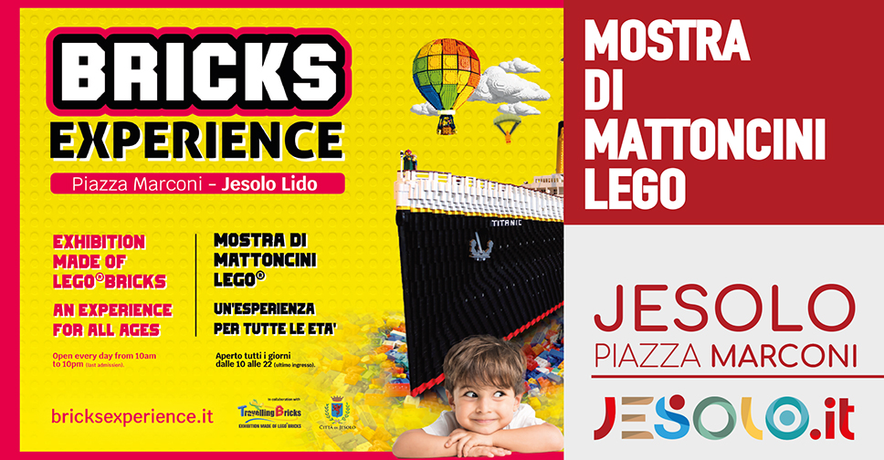 Mostra Bricks Experience dal 16 al 18 e dal 23 al 25 aprile 2022 in Piazza Marconi a Jesolo