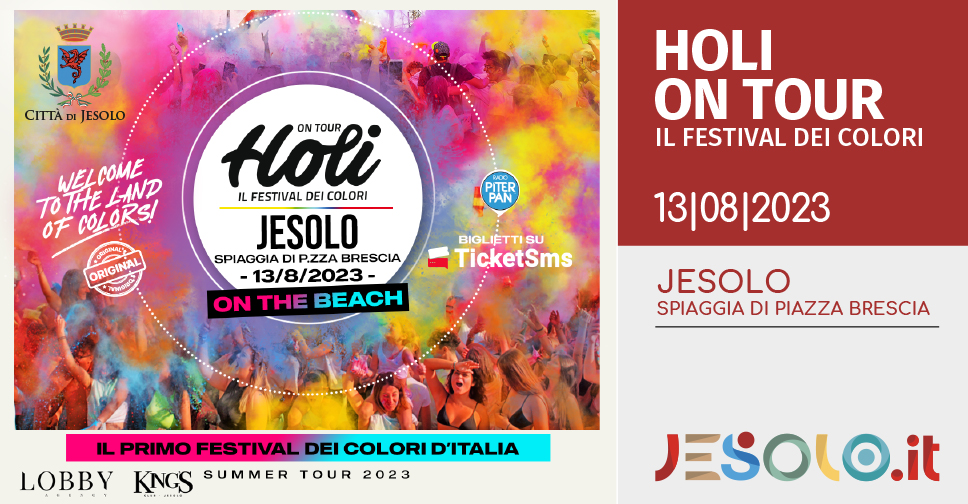 Holi on Tour- il Festival dei Colori il 13 agosto 2023 a Jesolo