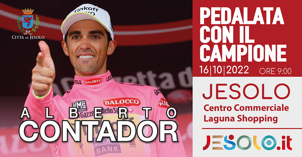 Alberto Contador partecipa alla Pedalata con il Campione, a Jesolo domenica 16ottobre 2022