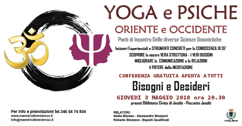 Yoga e Psiche - Conferenza gratuita, 3 maggio 2018 presso la Biblioteca Civica di Jesolo h 20.30