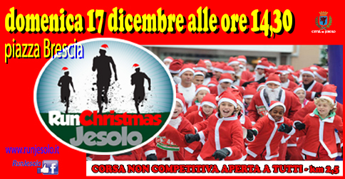 Run Christmas Jesolo domenica 17 dicembre 2017 da piazza Brescia
