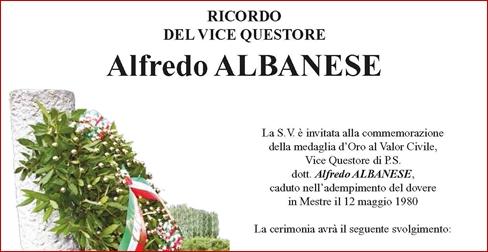 Ricordo del Vice Questore Alfredo Albanese,scuola d'annunzio Jesolo Lido 12 maggio 2018