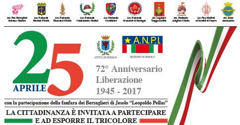 La commemorazione per il 72° anniversario della Liberazione si tiene martedì 25 aprile 2017.