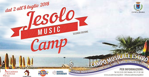 Saturday 7th July 2018 is organized the Jesolo Music Camp in piazza Nember in Jesolo