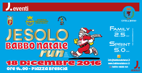 Jesolo Babbo Natale Run 18 dicembre 2016 corsa non competitiva  