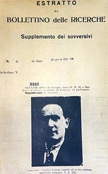 Estratto del Bollettino delle Ricerche. 27 aprile 1931 - IX°