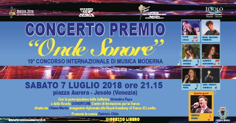 Concerto premio del 10° Concorso internazionale di musica moderna Onde Sonore a Jesolo