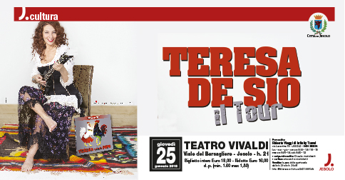 Teresa De Sio al teatro Vivaldi di Jesolo giovedì 25 gennaio 2018