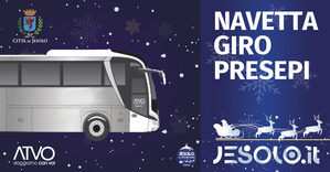 immagine autobus su sfondo azzurro con neve