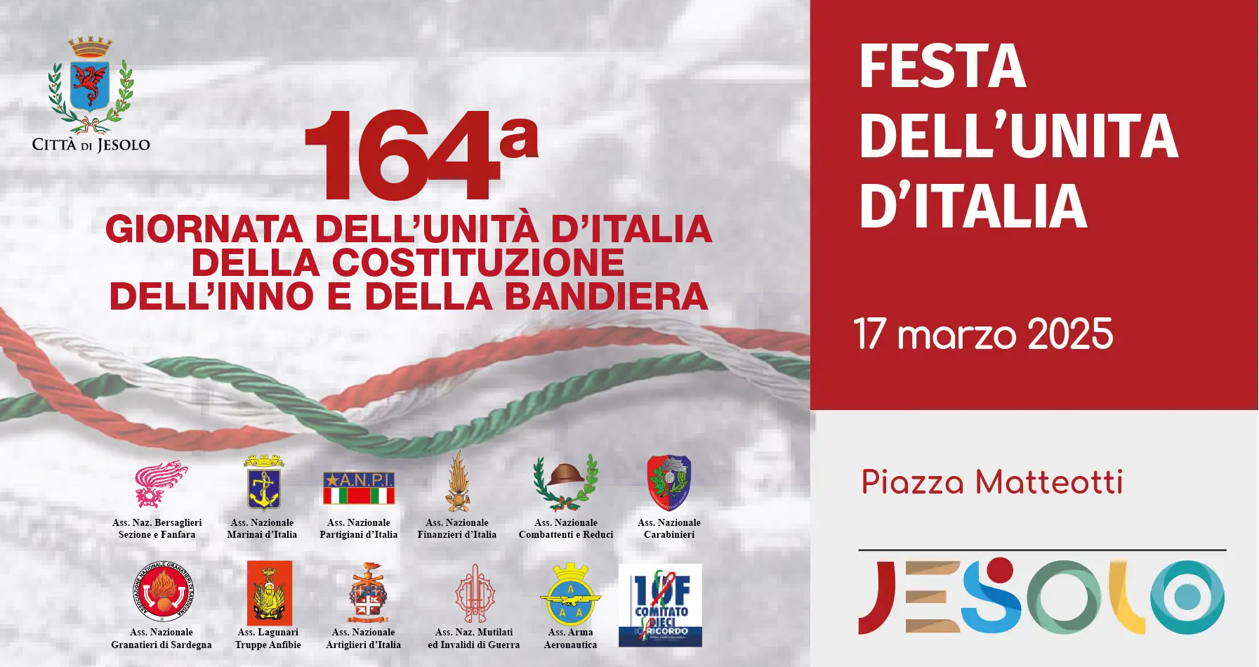 Immagine di 164ª giornata dell’unità d’Italia della costituzione dell’inno e della bandiera