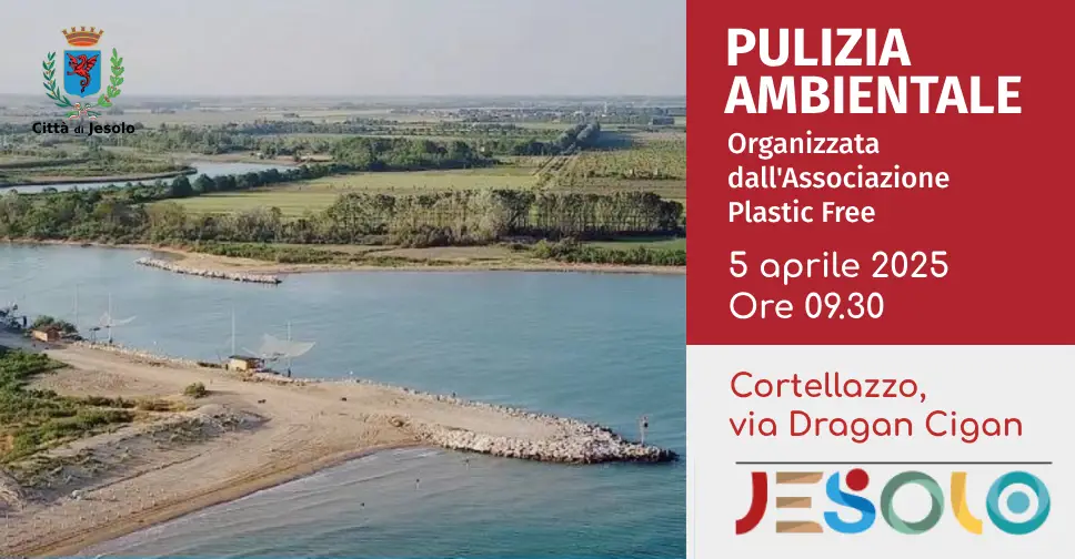 Immagine di pulizia ambientale plastic free jesolo