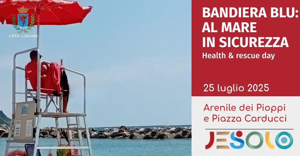 Immagine di strillo – Bandiera blu_ al mare in sicurezza – Health & rescue day
