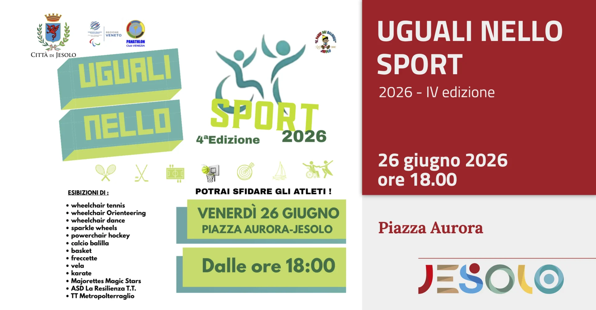 Immagine di strillo Uguali nello sport